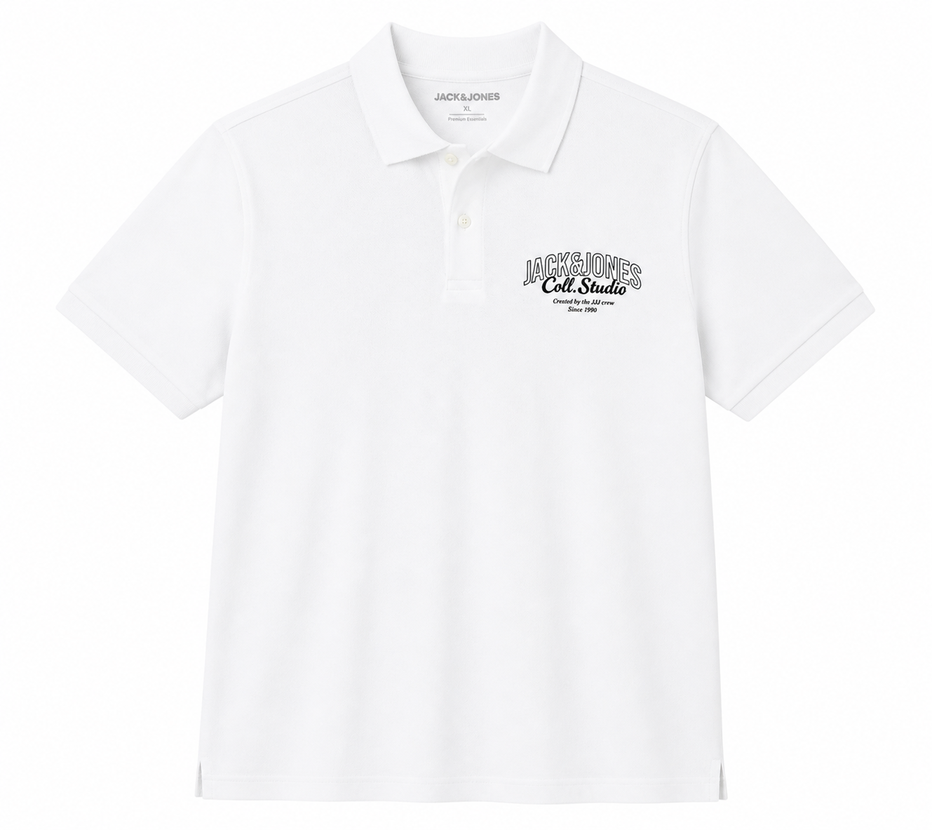Clean and versatile Jack & Jones polo shirt in a crisp white color