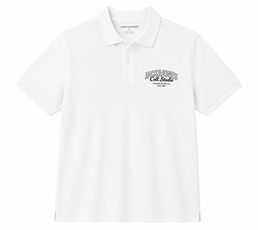 Clean and versatile Jack & Jones polo shirt in a crisp white color