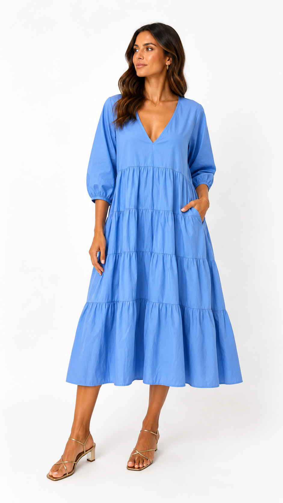 Sfera Basic Tiered Midi Dress