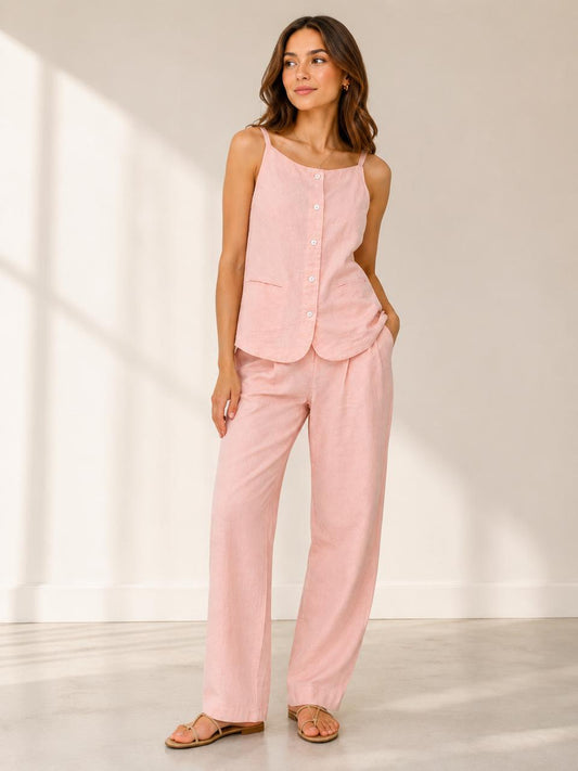 Free-Est Linen Blend Matching Set