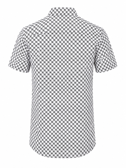 Michael Kors Monogram Print Short Sleeve Shirt