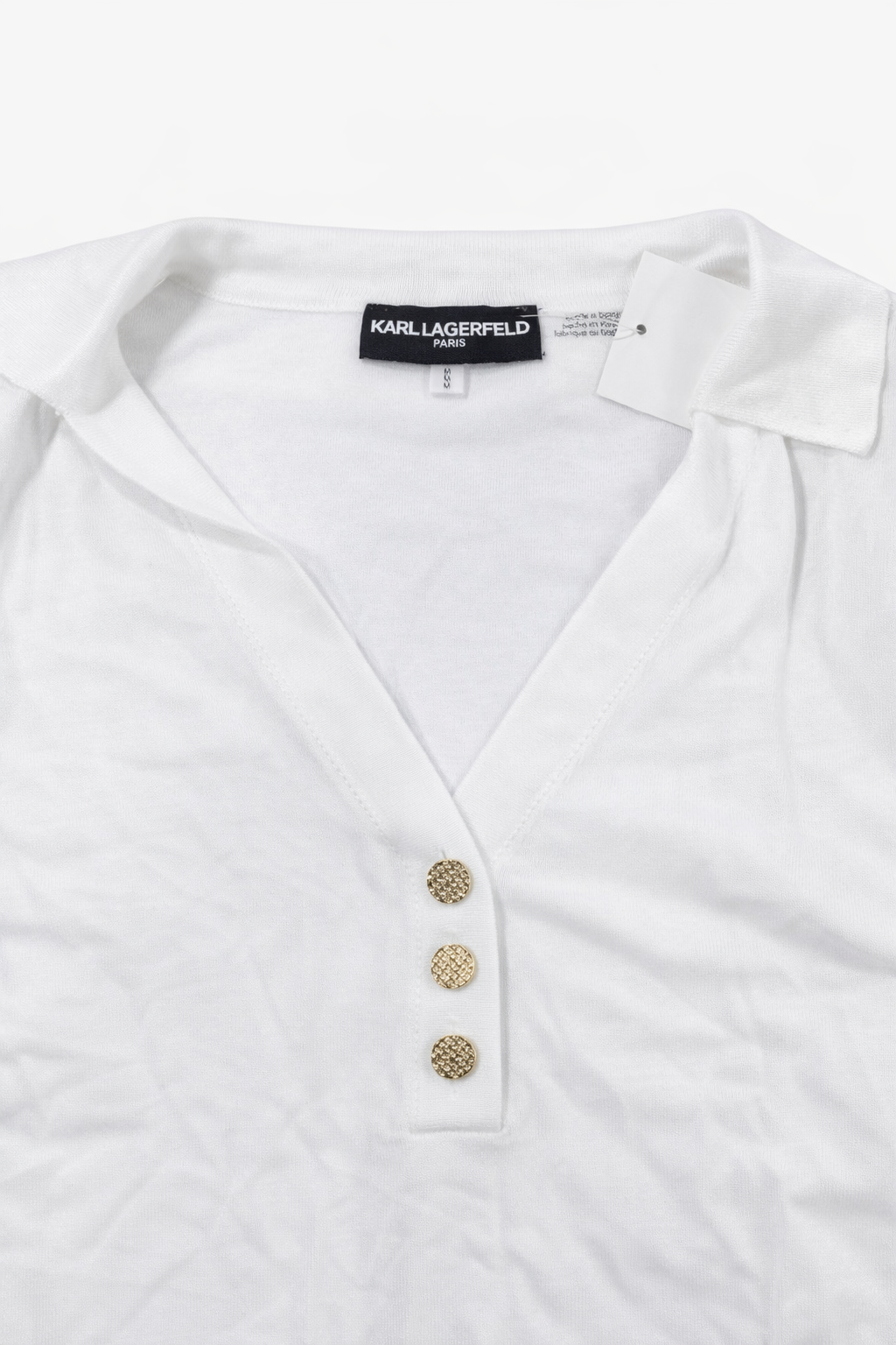 Karl Lagerfeld Paris Elegant Knit Blouse – Off White
