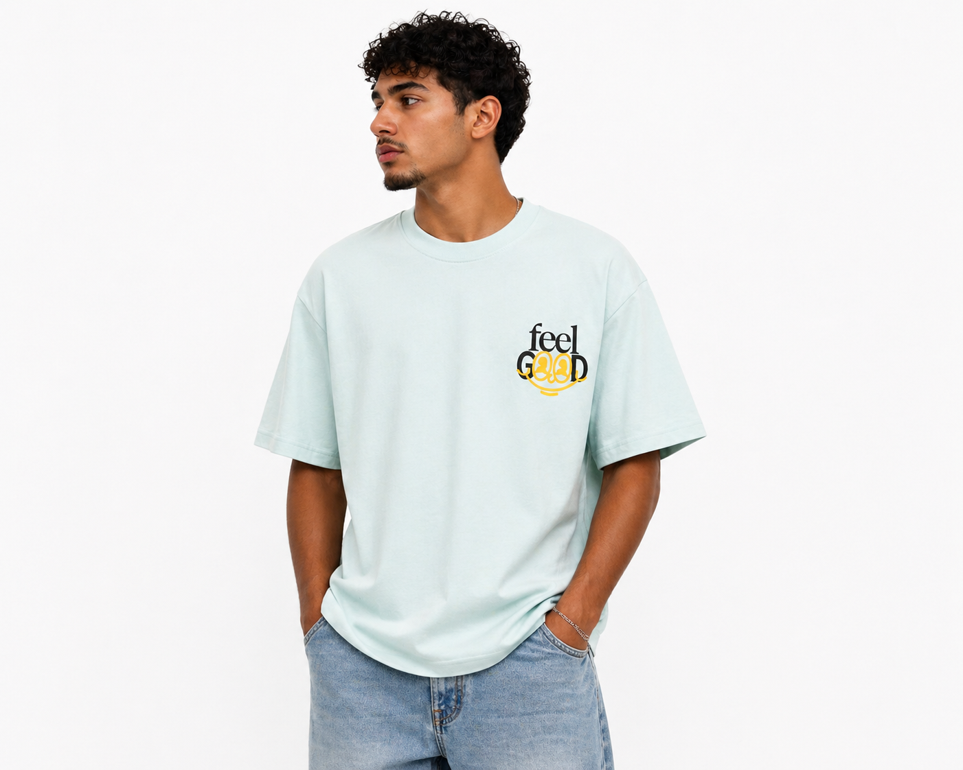 H&M Light Mint “Feel Good” Graphic T-Shirt