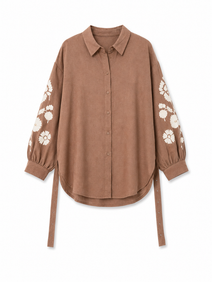 Zara Embroidered Sleeve Shirt – Product Description