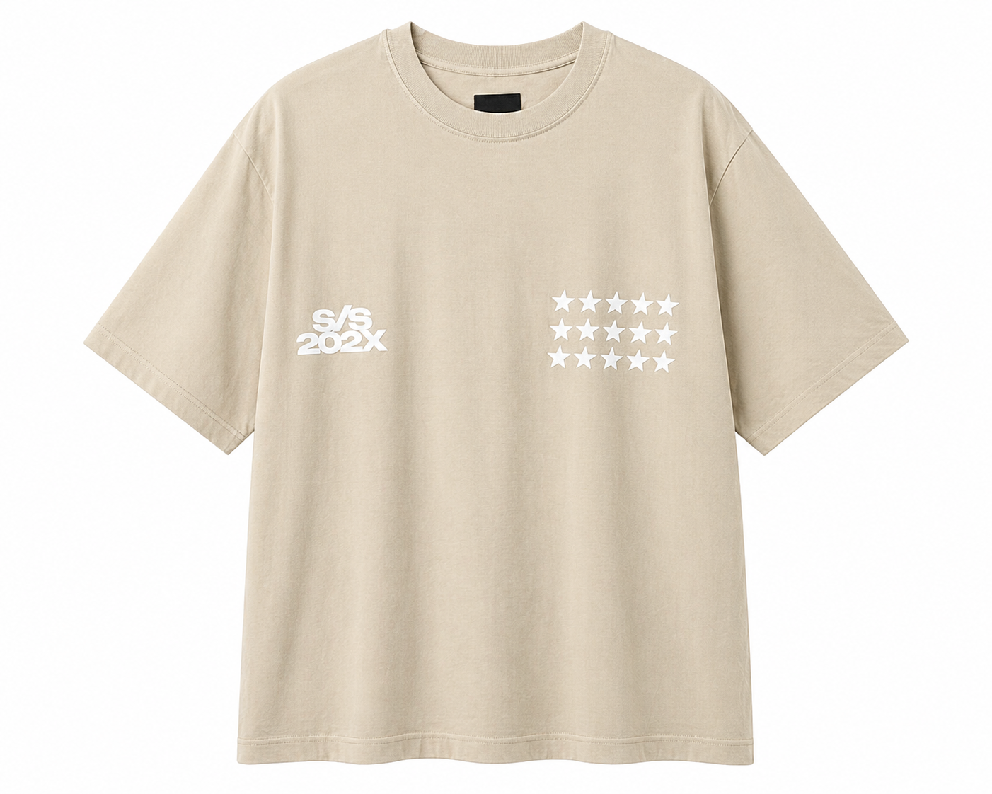 H&M Beige Graphic T-Shirt (S/S Design)
