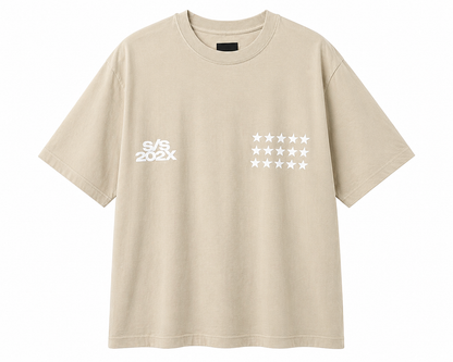 H&M Beige Graphic T-Shirt (S/S Design)