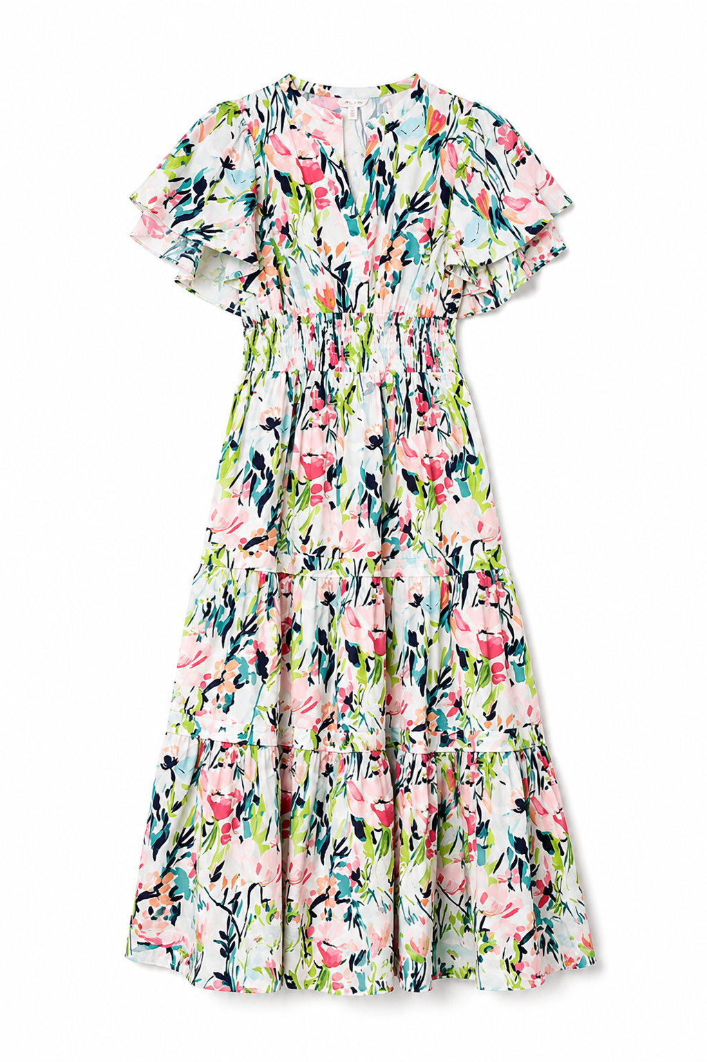 J&W Floral Tiered Midi Dress