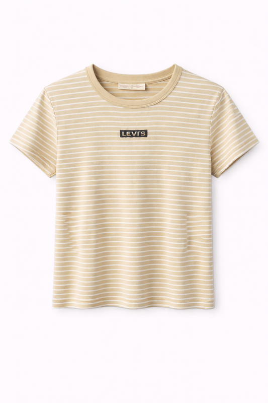 Levi’s® striped logo T-shirt  Beige
