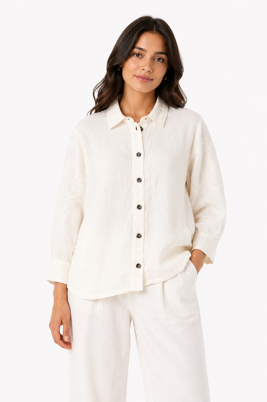 Signature – Embroidered Linen Blend Shirt