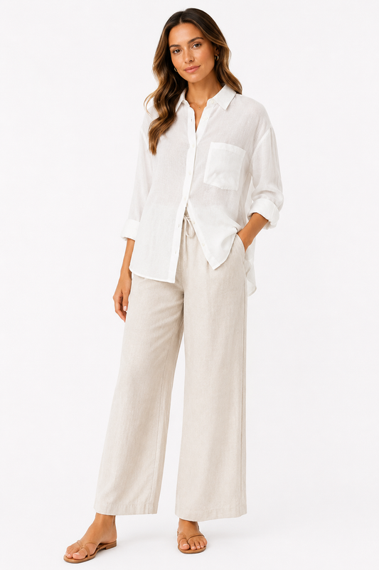 Zara Oversized Linen Blend Shirt – Product Description