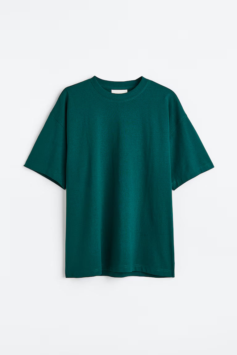 H&M Dark Green Oversized T-Shirt