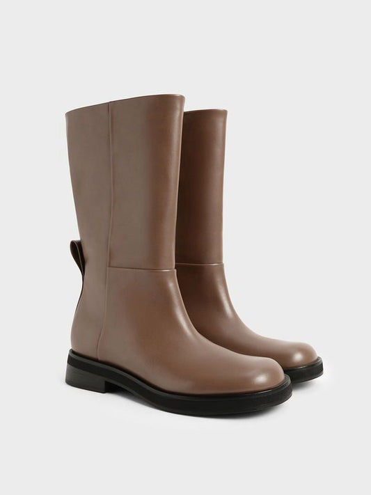 CHARLES & KEITH MID-CALF LEATHER BOOTS