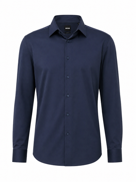 BOSS Dark Navy Slim-Fit Dress Shirt