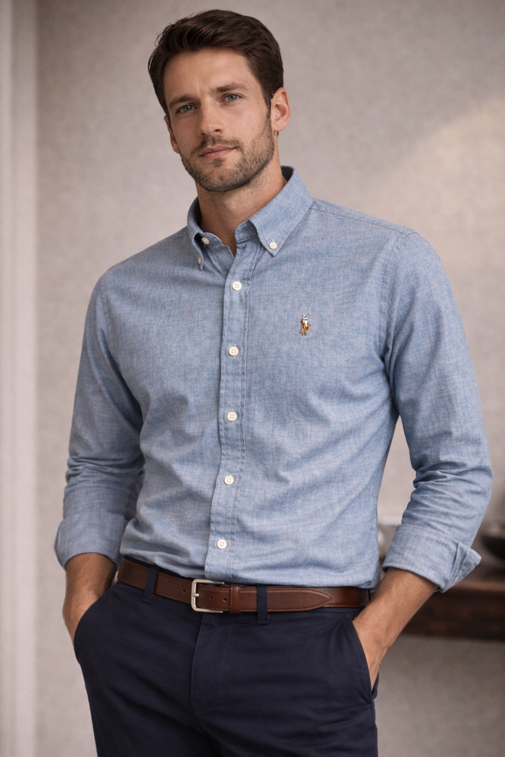 Polo Ralph Lauren Slim Fit Shirt – Dusty Blue