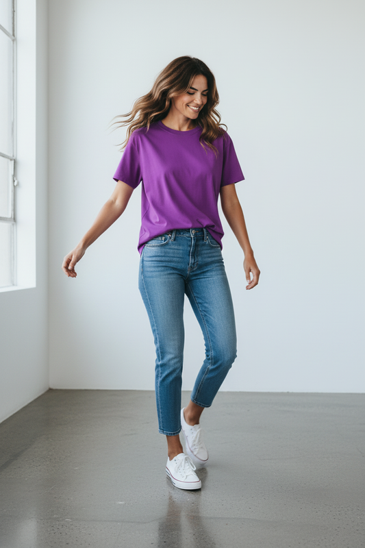 H&M Oversized Purple T-Shirt (Casual Essential)