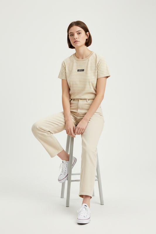 Levi’s® striped logo T-shirt  Beige
